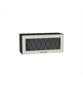 Шкаф верхний горизонтальный остекленный Ницца, цвет: Агат