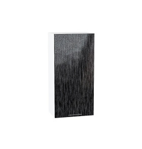 Шкаф верхний с 1-ой дверцей Валерия-М, цвет: Черный металлик дождь