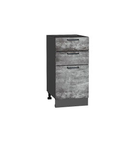 Шкаф нижний с 3-мя ящиками Флэт, цвет: Temple Stone 2S