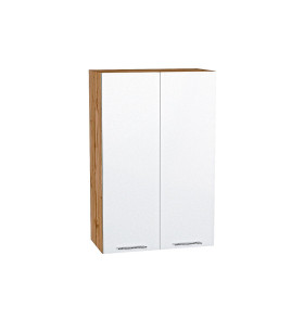 Шкаф верхний с 2-мя дверцами Валерия-М, цвет: Белый металлик