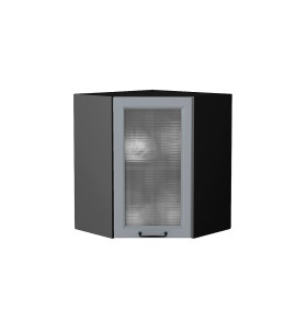 Шкаф верхний угловой остекленный Ницца, цвет: Magnum