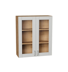 Шкаф верхний с 2-мя остекленными дверцами Лофт, цвет: Grey Silk