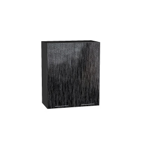 Шкаф верхний с 2-мя дверцами Валерия-М, цвет: Черный металлик дождь