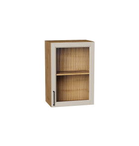 Шкаф верхний с 1-ой остекленной дверцей Сканди, цвет: Cream Silkwood