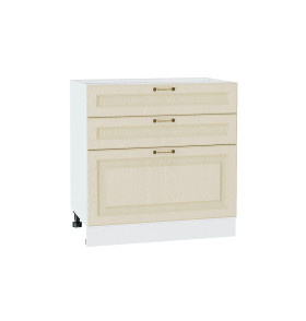 Шкаф нижний с 3-мя ящиками Ницца, цвет: Дуб крем