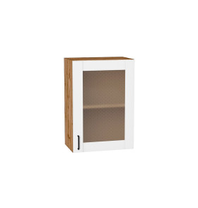 Шкаф верхний с 1-ой остекленной дверцей Лофт, цвет: Super White