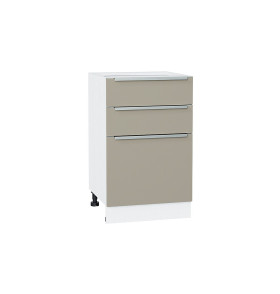 Шкаф нижний с 3-мя ящиками Фьюжн, цвет: Silky Grey