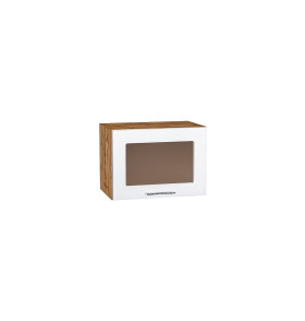 Шкаф верхний горизонтальный остекленный Валерия-М, цвет: Белый металлик