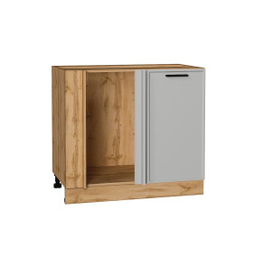 Шкаф нижний угловой Фрейм, цвет: Grey Silk