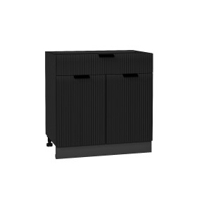 Шкаф нижний с 2-мя дверцами и ящиком Евро Лайн, цвет: Антрацит