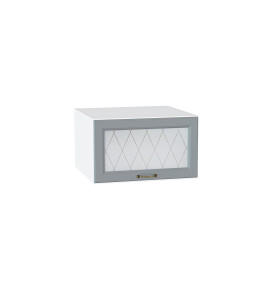 Шкаф верхний горизонтальный остекленный глубокий Ницца, цвет: Графит