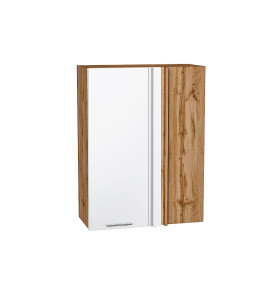 Шкаф верхний прямой угловой Валерия-М, цвет: Белый глянец