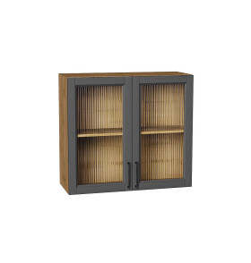 Шкаф верхний с 2-мя остекленными дверцами Сканди, цвет: Stormy Silkwood