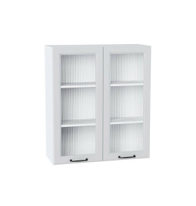 Шкаф верхний с 2-мя остекленными дверцами Ницца, цвет: Blanco