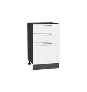 Шкаф нижний с 3-мя ящиками Сканди, цвет: White Softwood