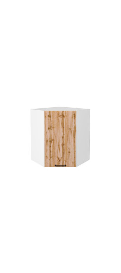 Шкаф верхний угловой Флэт, цвет: Wotan Oak 2S | ЛДСП, Wotan Oak 2S