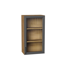 Шкаф верхний с 1-ой остекленной дверцей Сканди, цвет: Stormy Silkwood