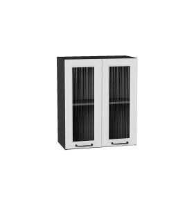 Шкаф верхний с 2-мя остекленными дверцами Ницца, цвет: Blanco