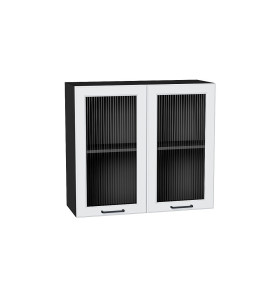 Шкаф верхний с 2-мя остекленными дверцами Барселона, цвет: Белый