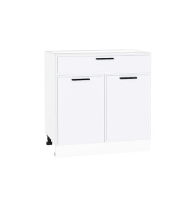 Шкаф нижний с 2-мя дверцами и ящиком Фрейм, цвет: White Silk