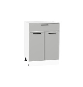 Шкаф нижний с 2-мя дверцами и ящиком Фрейм, цвет: Grey Silk