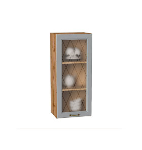 Шкаф верхний с 1-ой остекленной дверцей Ницца, цвет: Графит