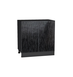 Шкаф нижний с 2-мя дверцами Валерия-М, цвет: Черный металлик дождь