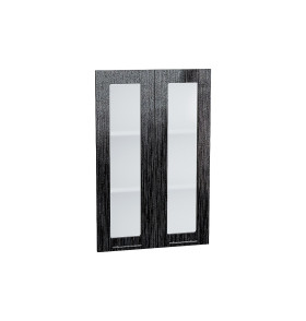 Комплект фасадов Валерия-М со стеклом для каркаса Ф-45Н В609, цвет: Черный металлик дождь