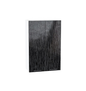 Шкаф верхний с 2-мя дверцами Валерия-М, цвет: Черный металлик дождь