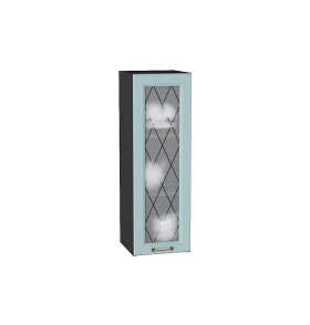 Шкаф верхний с 1-ой остекленной дверцей Ницца, цвет: Голубой