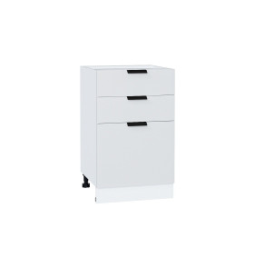 Шкаф нижний с 3-мя ящиками Евро, цвет: Белый