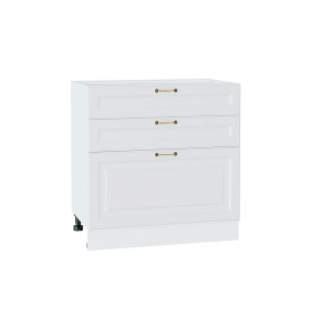 Шкаф нижний с 3-мя ящиками Ницца, цвет: Белый