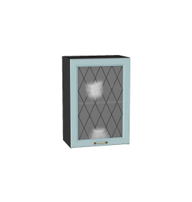 Шкаф верхний с 1-ой остекленной дверцей Ницца, цвет: Голубой