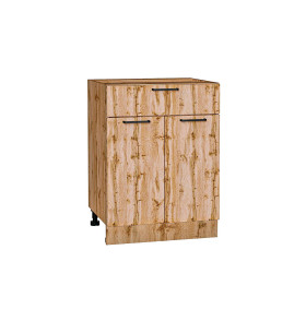 Шкаф нижний с 2-мя дверцами и ящиком Флэт, цвет: Wotan Oak 2S