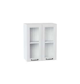 Шкаф верхний с 2-мя остекленными дверцами Ницца, цвет: Blanco