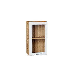 Шкаф верхний с 1-ой остекленной дверцей Барселона, цвет: Белый