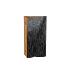 Шкаф верхний с 1-ой дверцей Валерия-М, цвет: Черный металлик дождь