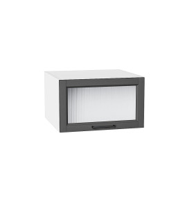 Шкаф верхний горизонтальный остекленный глубокий Сканди, цвет: Stormy Silkwood