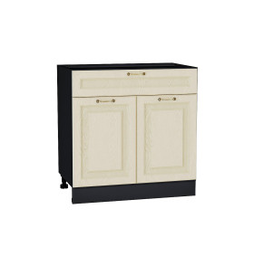 Шкаф нижний с 2-мя дверцами и ящиком Ницца, цвет: Дуб крем