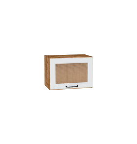 Шкаф верхний горизонтальный остекленный Ницца, цвет: Blanco