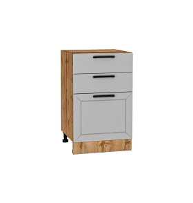 Шкаф нижний с 3-мя ящиками Глетчер, цвет: Гейнсборо Силк