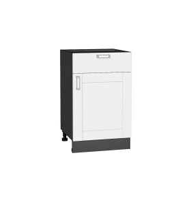 Шкаф нижний с 1-ой дверцей и ящиком Лофт, цвет: White Silk