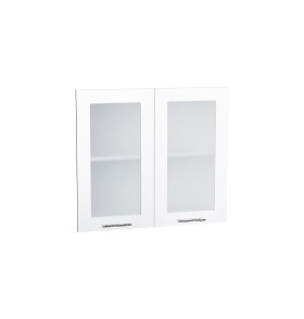 Комплект фасадов Валерия-М со стеклом для каркаса Ф-55 В800, цвет: Белый глянец