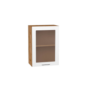 Шкаф верхний с 1-ой остекленной дверцей Валерия-М, цвет: Белый металлик