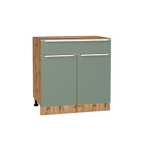 Шкаф нижний с 2-мя дверцами и ящиком Фьюжн, цвет: Silky Mint