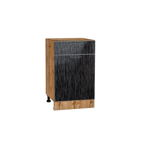 Шкаф нижний с 1-ой дверцей и ящиком Валерия-М, цвет: Черный металлик дождь