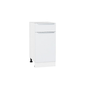 Шкаф нижний с 1-ой дверцей и ящиком Фьюжн, цвет: Silky White