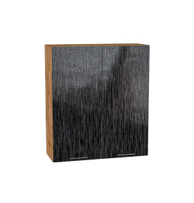 Шкаф верхний с 2-мя дверцами Валерия-М, цвет: Черный металлик дождь