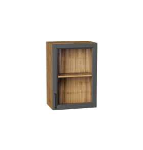 Шкаф верхний с 1-ой остекленной дверцей Сканди, цвет: Stormy Silkwood