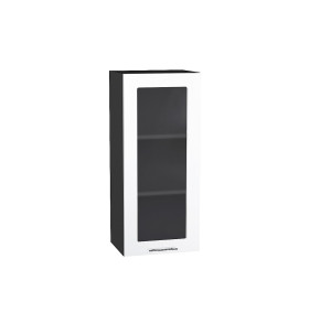 Шкаф верхний с 1-ой остекленной дверцей Валерия-М, цвет: Белый глянец